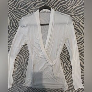 Heart & Hips White Crossover Front long Sleeve Top